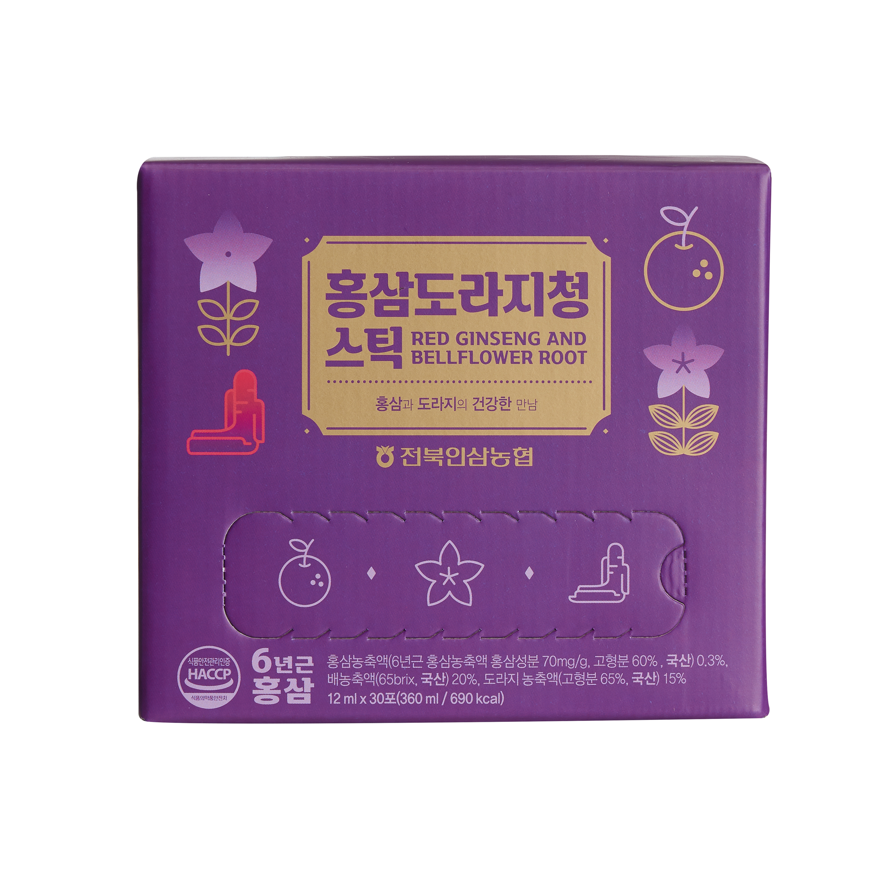 6년근 홍삼도라지청 스틱 12ml*30포